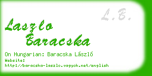 laszlo baracska business card