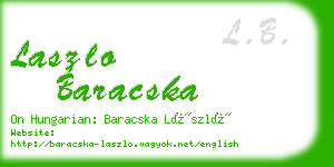 laszlo baracska business card